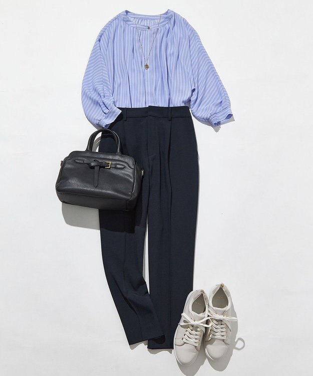 ANY SIS 【UVカット / 接触冷感 / 吸水速乾】スマートビューティストレッチ テーパード パンツ ネイビー