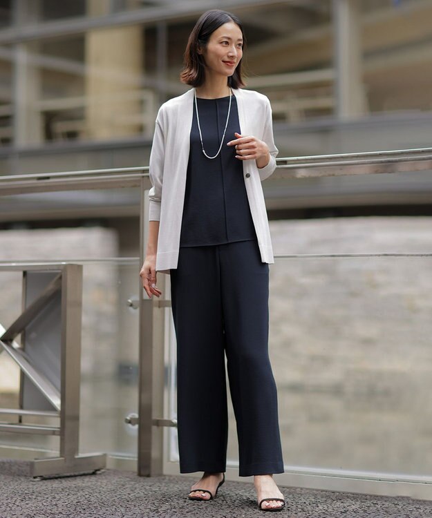 J.PRESS LADIES S 【セットアップ対応】Light ジョーゼット プルオーバー ブラウス ネイビー系