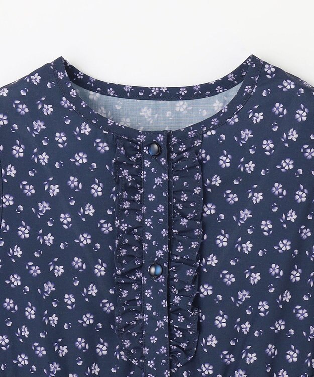 組曲 KIDS 【110-140㎝】フラワーパッチワークワンピース ネイビー系