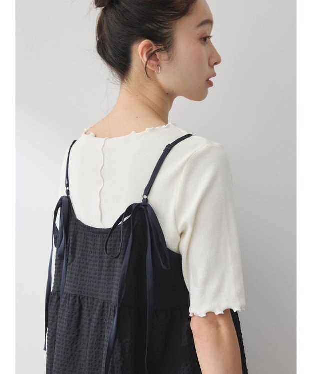earth music&ecology バックリボンキャミワンピース Black