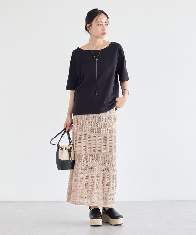 earth music&ecology バックデザインカットプルオーバー Black