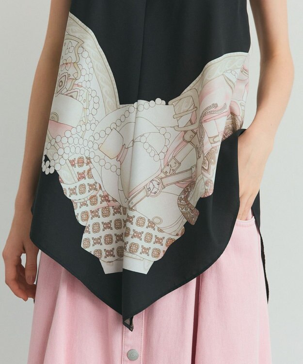 GRACE CONTINENTAL ジュエリースカーフキャミ ブラック