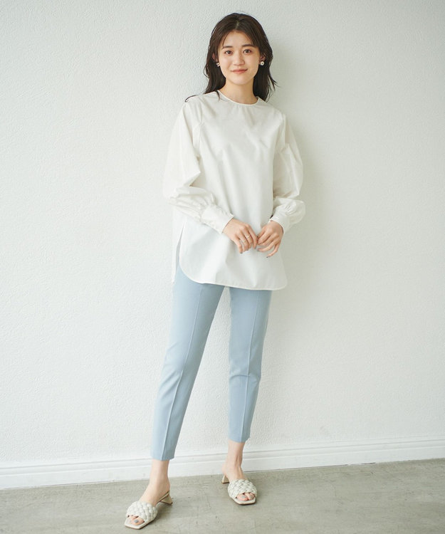 #Newans 【新色登場！】美シルエットセンタープレスパンツ サックスブルー系