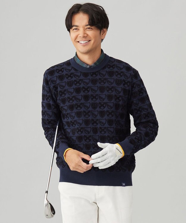 23区GOLF 【MEN】エンブレムジャカードセーター ネイビー系5