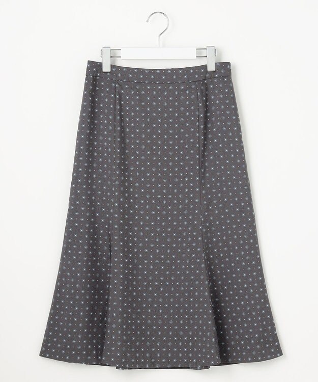 J.PRESS LADIES L 【洗える】ジオメトリックプリント スカート グレー系5