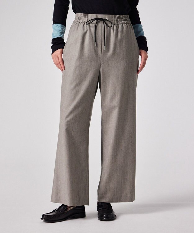 Paul Smith ウールフランネル ワイドパンツ グレイッシュベージュ
