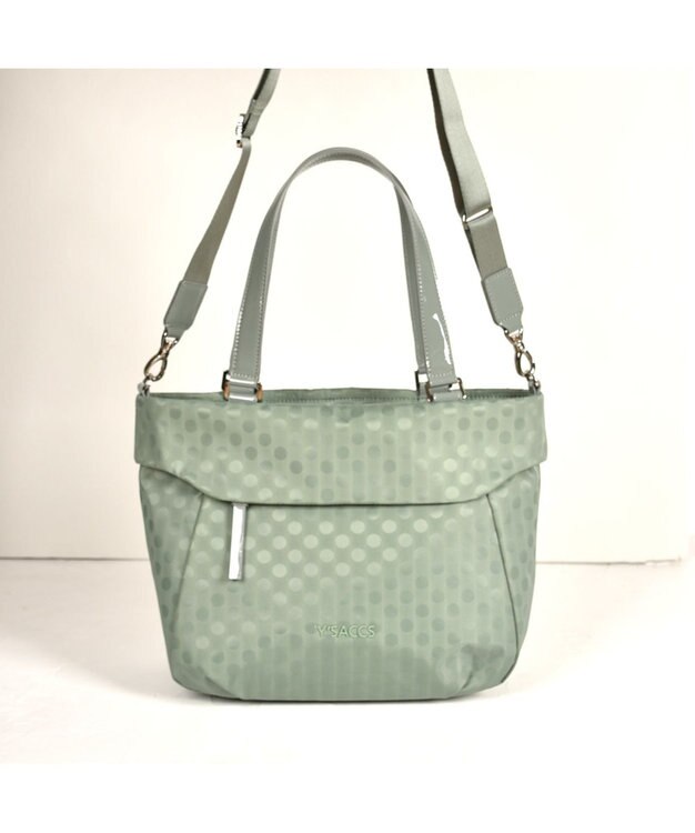Y'SACCS Polka Dots 口折れ2wayトート Sサイズ ライトグリーン