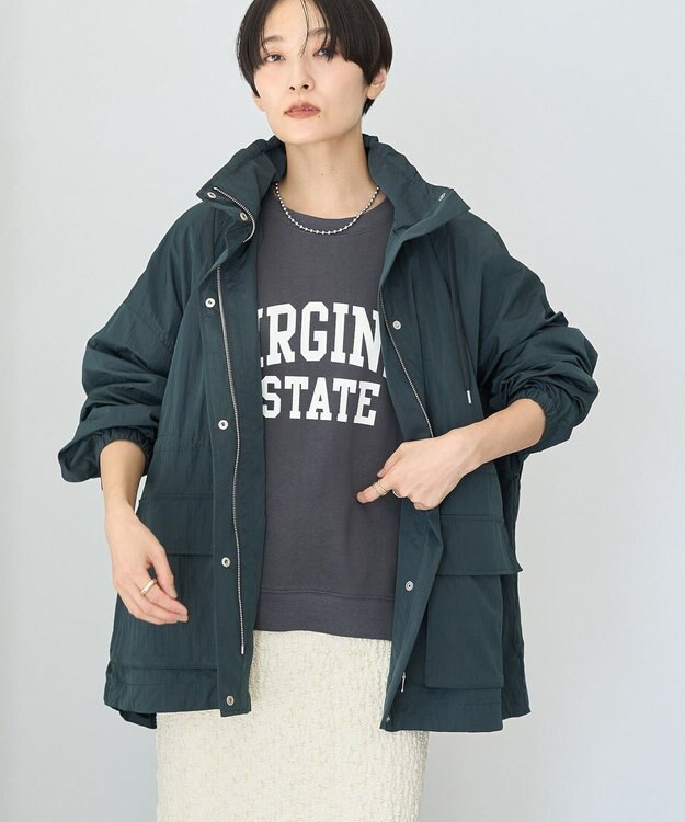 AMERICAN HOLIC 撥水加工フード取り外しマウンテンパーカー Charcoal Gray