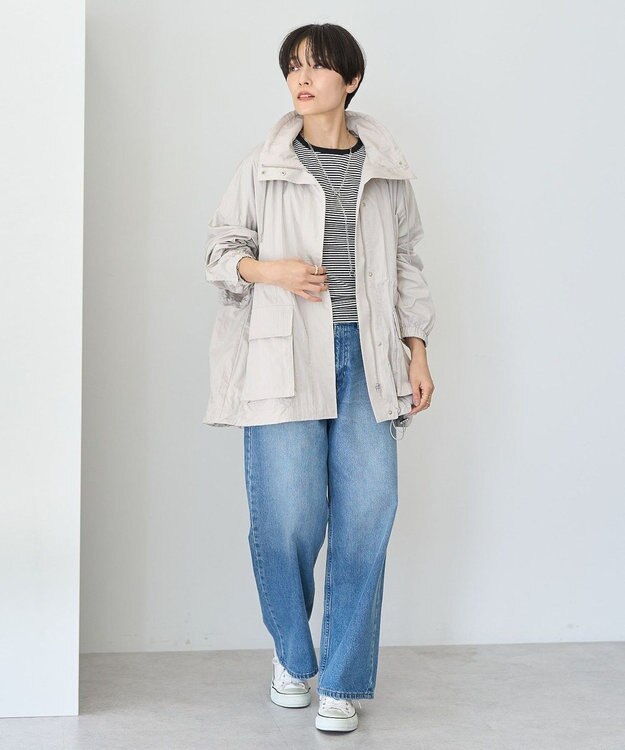 AMERICAN HOLIC 撥水加工フード取り外しマウンテンパーカー Light Gray