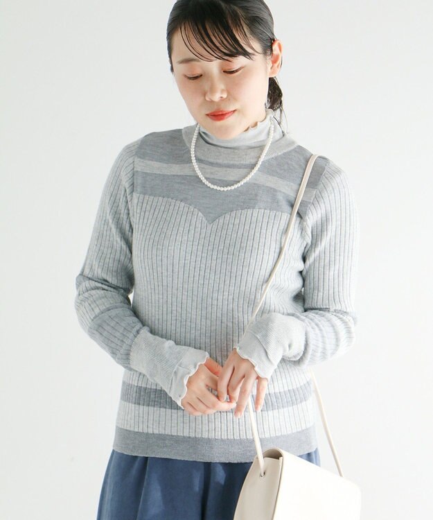 CRAFT STANDARD BOUTIQUE シアーニット長袖プルオーバー Gray