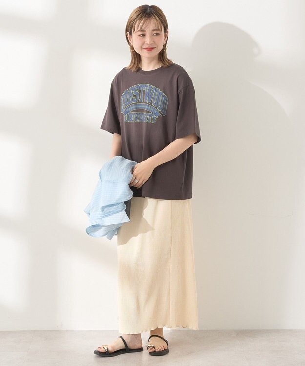 AMERICAN HOLIC ワッシャープリーツタイトスカート Ecru