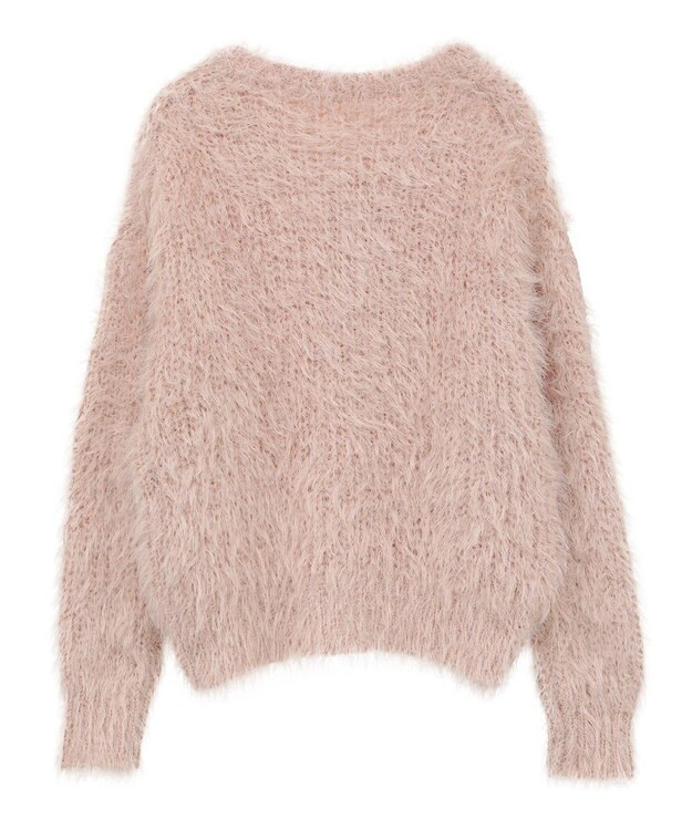 AMERICAN HOLIC シャギーニットクルーネックカーディガン Pink