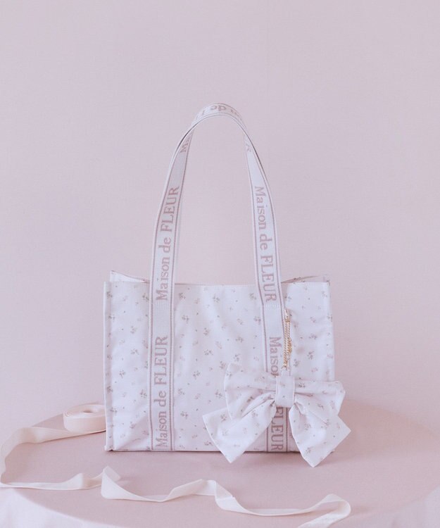 Maison de FLEUR ピンクマニアフラワープリントトートバッグ Pink