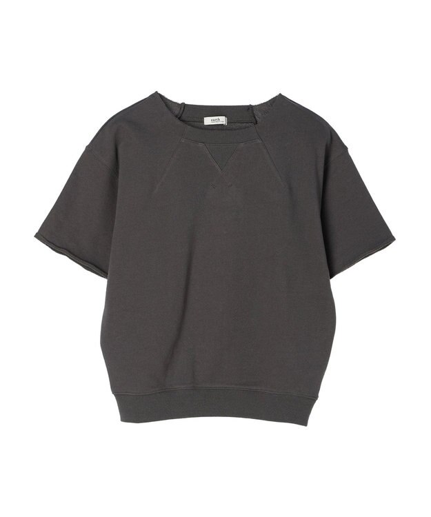 earth music&ecology デザインネックウラケプルオーバー Charcoal Gray