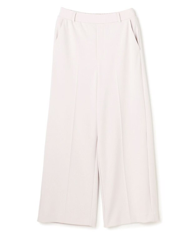 UNFILO L 【ウエストゴム/美シルエット/15サイズ展開】BEAUTY MOVE ワイドストレートパンツ ライトグレー