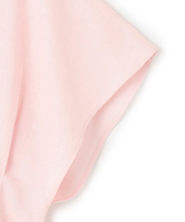 UNFILO リネンレーヨン タックブラウス ピンク