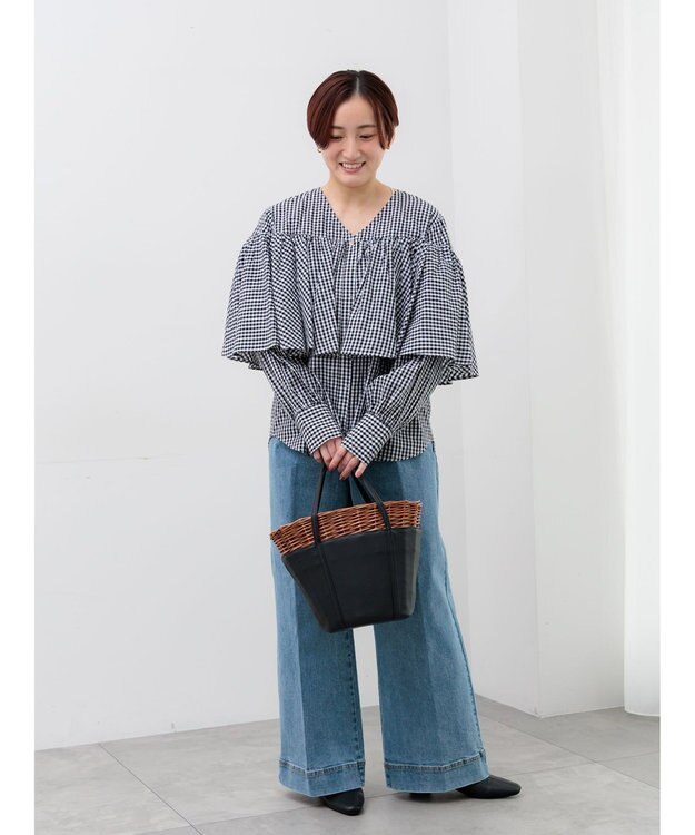 Te chichi ワイドデニムパンツ サックスブルー