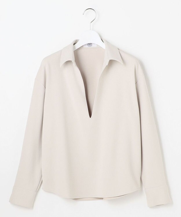 J.PRESS LADIES ジョーゼットダンボール スキッパー カットソー グレージュ系