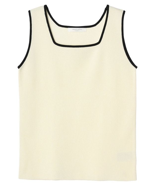 Green Parks ノースリーブスクエアニットプルオーバー Ecru