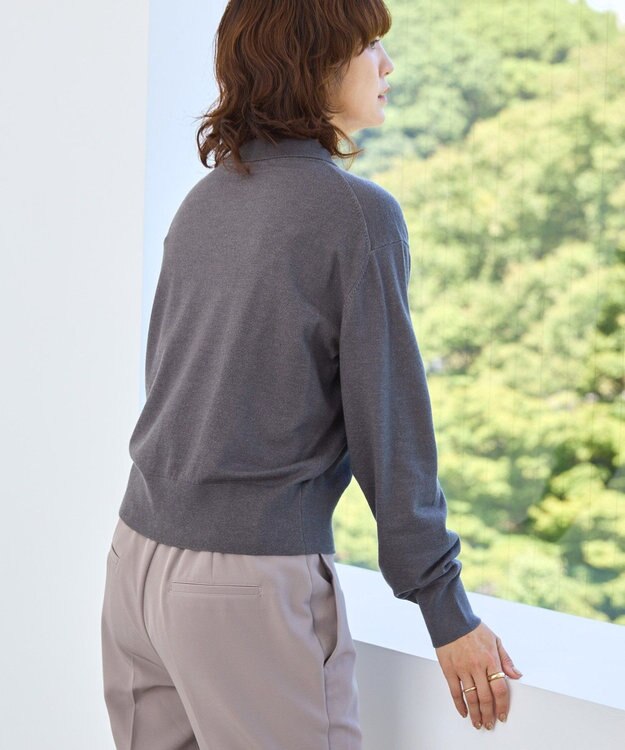 AMERICAN HOLIC バイパチルーズポロシャツプルオーバー Dark Gray Mixture