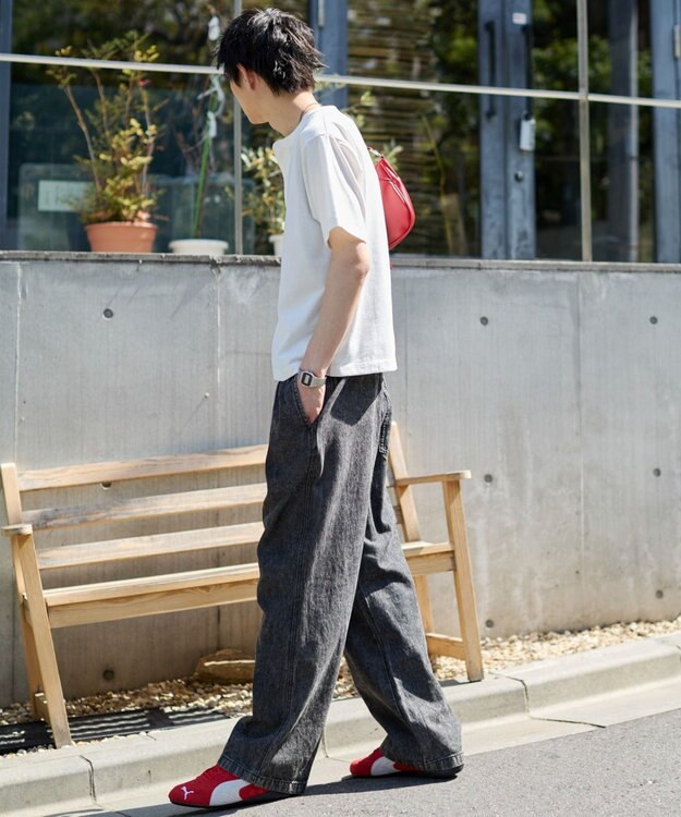 WEGO 【ユニセックス着用ITEM/ウエストゴム】ユルフィットデニムイージーパンツ デニムブラックソノタ