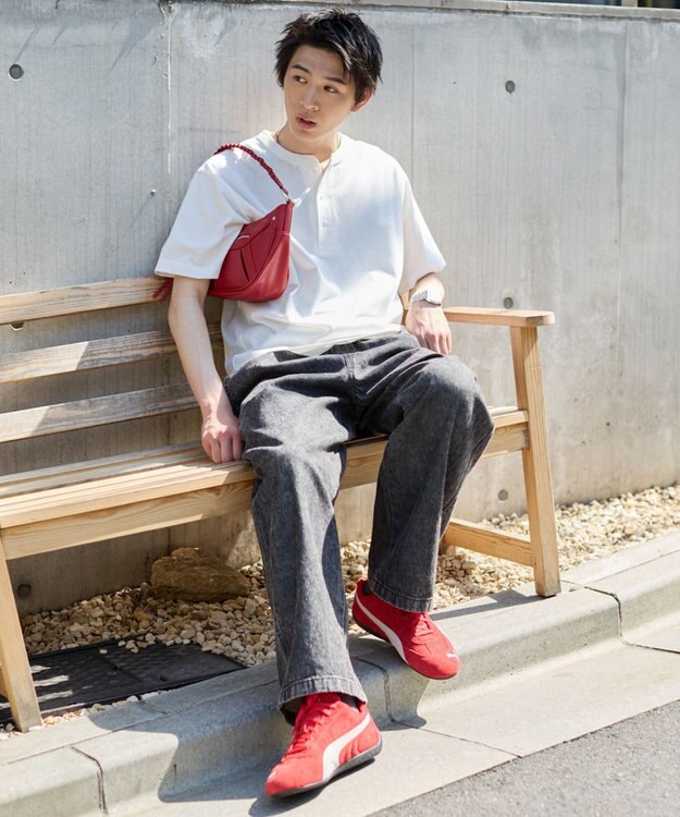 WEGO 【ユニセックス着用ITEM/ウエストゴム】ユルフィットデニムイージーパンツ デニムブラックソノタ