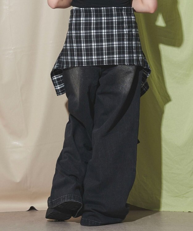 WEGO フェイクシャツスリーブデニム ブラック