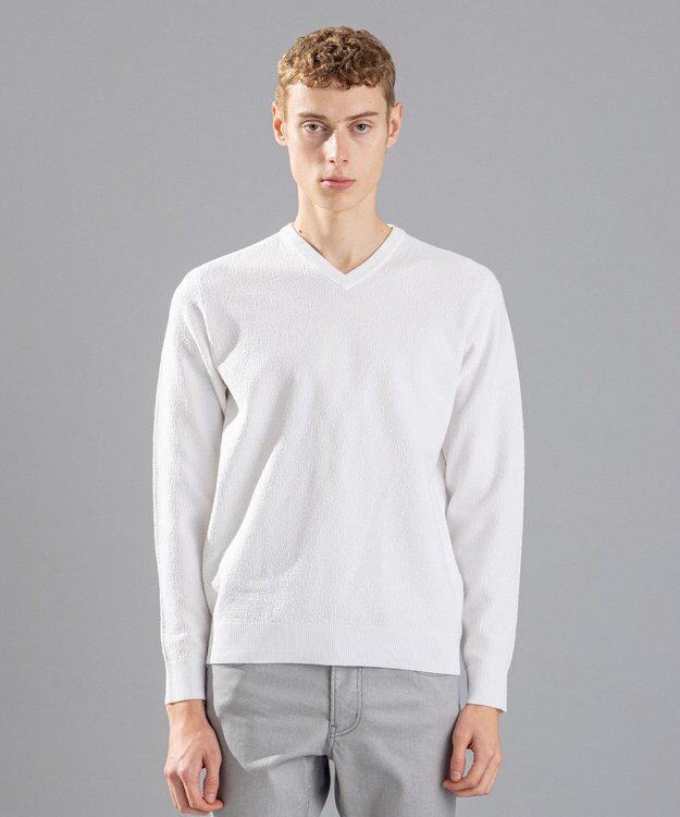 JOSEPH HOMME ライトアムンゼン　Vネック ホワイト系