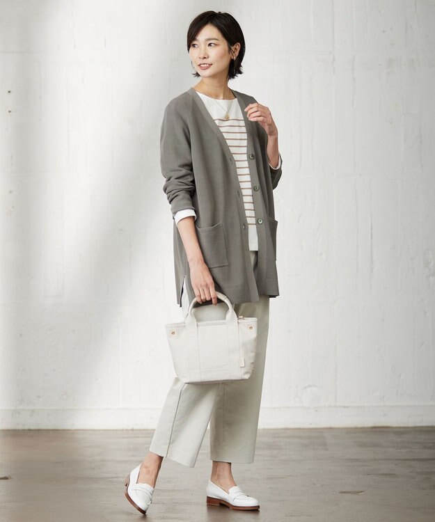 J.PRESS LADIES 【2way・撥水】 キャンバス トート バッグ ライトグレー系