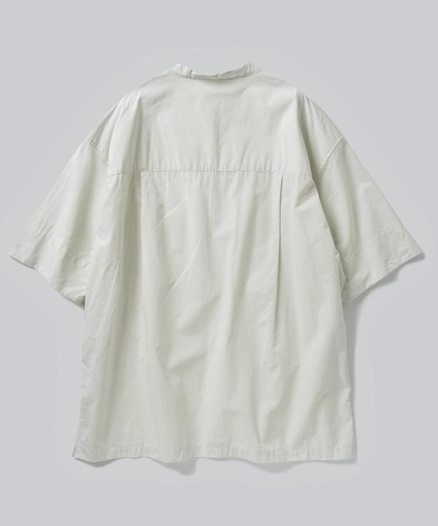 WHITE MAILS 【UNISEX】COTTON PAPER POPLIN BAND COLLAR PULLOVER シャツ オフホワイト
