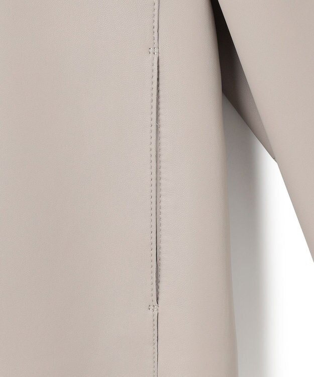 23区 ラムレザー ノーカラー ブルゾン アイボリー系