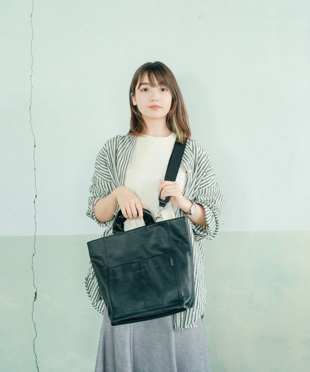 YUSHI NUANCE - TOTE SHOULDER 本革トートショルダー ブラック