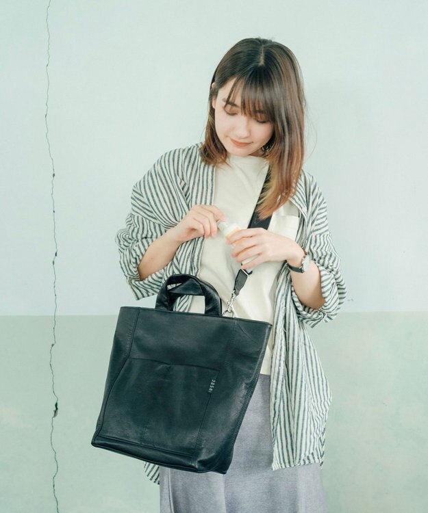 YUSHI NUANCE - TOTE SHOULDER 本革トートショルダー ブラック