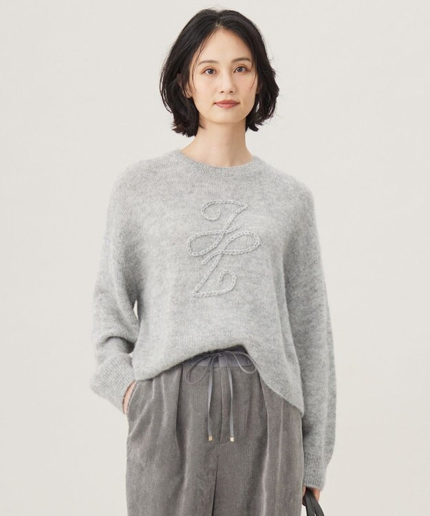 自由区 S アルパカミドルゲージ ニット グレー