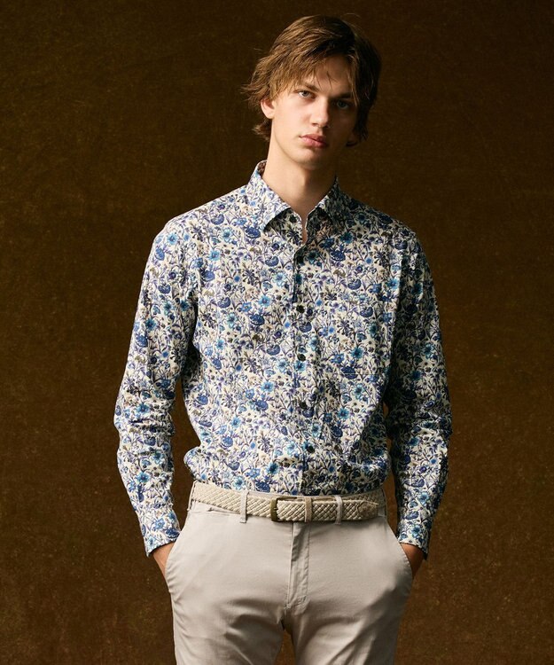 JOSEPH ABBOUD 【英国リバティ社・纏うアート・柄で魅せる】リバティプリント シャツ　25AW パープル系5