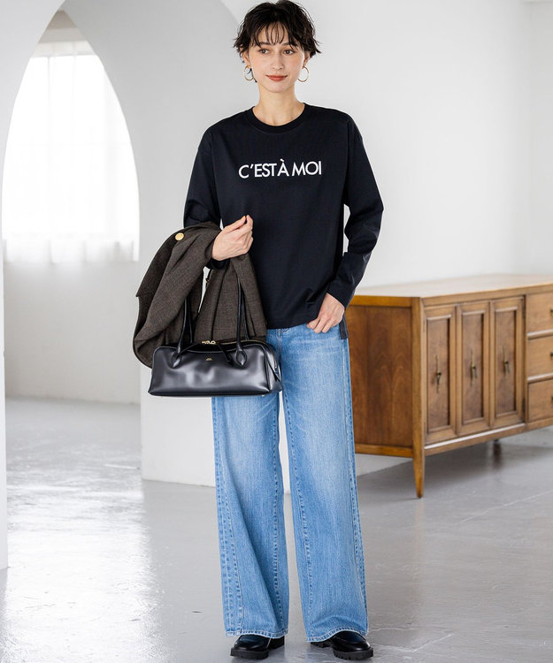 23区 【RED CARD TOKYO×23区/VERY3月号掲載】デニム ライン ワイドパンツ ライトブルー系