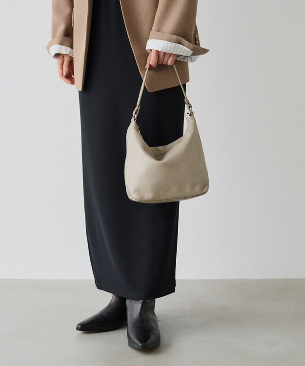 russet ソフトレザーシンプルショルダーバッグ (CE-1328-WEB) GrayBeige