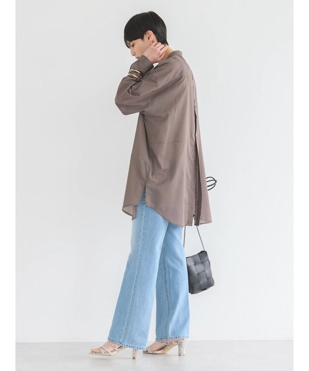 AMERICAN HOLIC イージーケア＋接触冷感　Ｗポケットシャツチュニック Brown