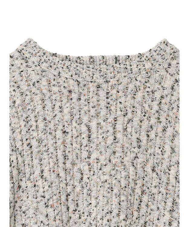 AMERICAN HOLIC カラーネップ透かし編みニットプルオーバー Black