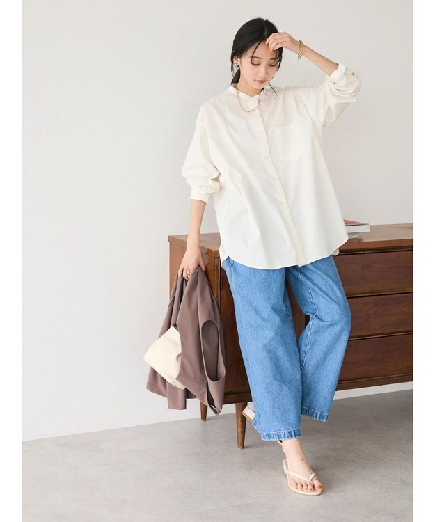 CRAFT STANDARD BOUTIQUE バンドカラーシャツ Off White