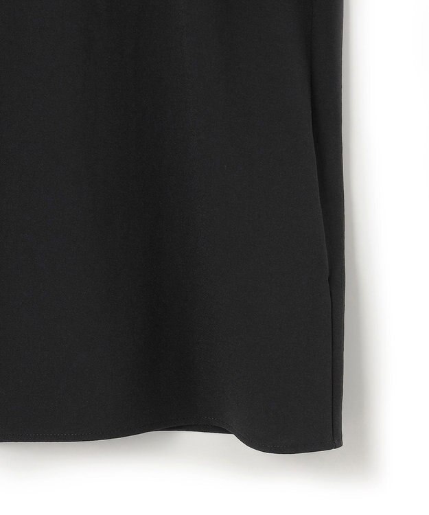 ICB L 【洗える】ストレッチジョーゼット ラッフルデザインブラウス ブラック系