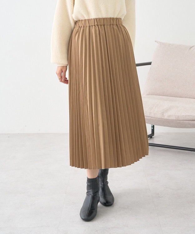 earth music&ecology プリーツミディスカート Beige