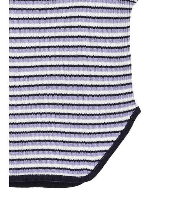 Green Parks デザインヘム配色ニットタンクトップ Blue