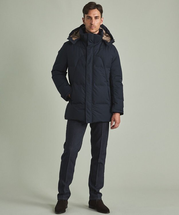 GOTAIRIKU 2年連続売上NO1【仕事で着られる】MINOTECH/ミノテック ドレス ダウンコート ネイビー系