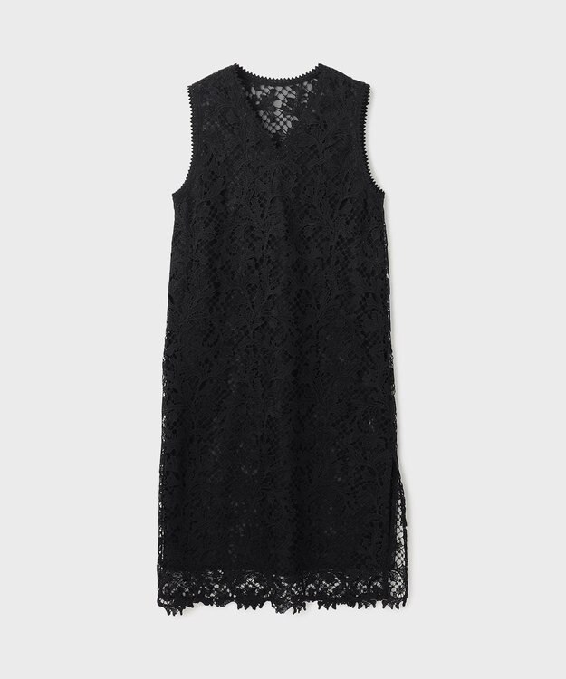 GRACE CONTINENTAL ケミカルレースストレートトップ ブラック