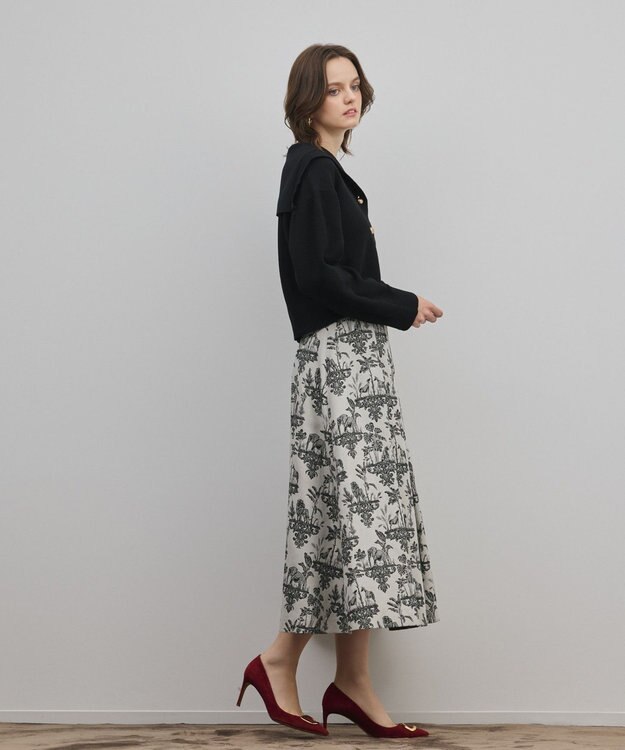 GRACE CONTINENTAL アニマルジャガードスカート キナリ