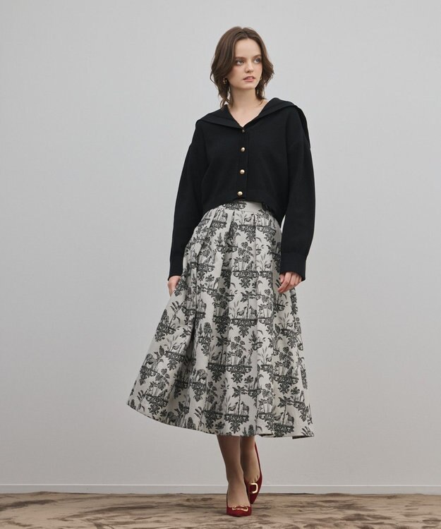 GRACE CONTINENTAL アニマルジャガードスカート キナリ