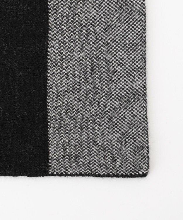 ICB 【洗える】ソフトカシミヤミックス ニットストール ブラック柄系