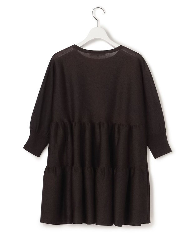 23区 【先行予約】シャイニーシアーニット ティアード チュニック ダークブラウン系