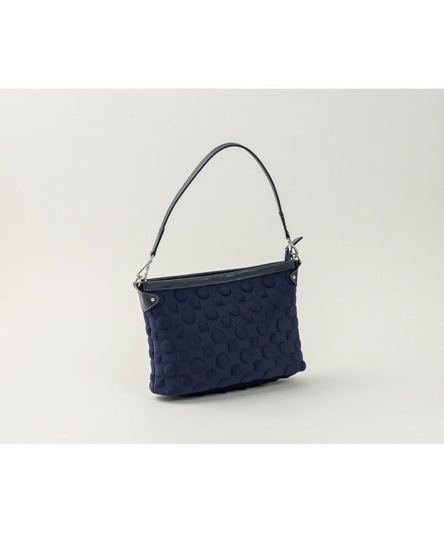 MIYABIYA 【撥水加工】La quoh with kirakaracho 南蛮七宝エンボスボンディング ショルダー 瑠璃紺(ネイビー)